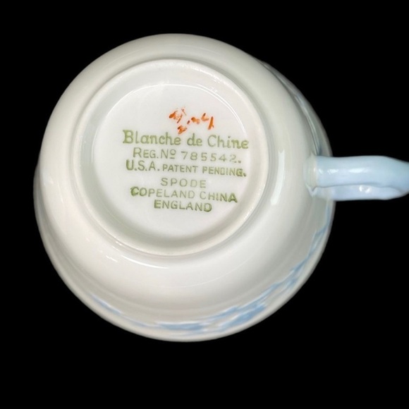 SPODE Antique Bone China Cups And Saucers Geisha Light Blue Blanche de Chine - Picture 8 of 13